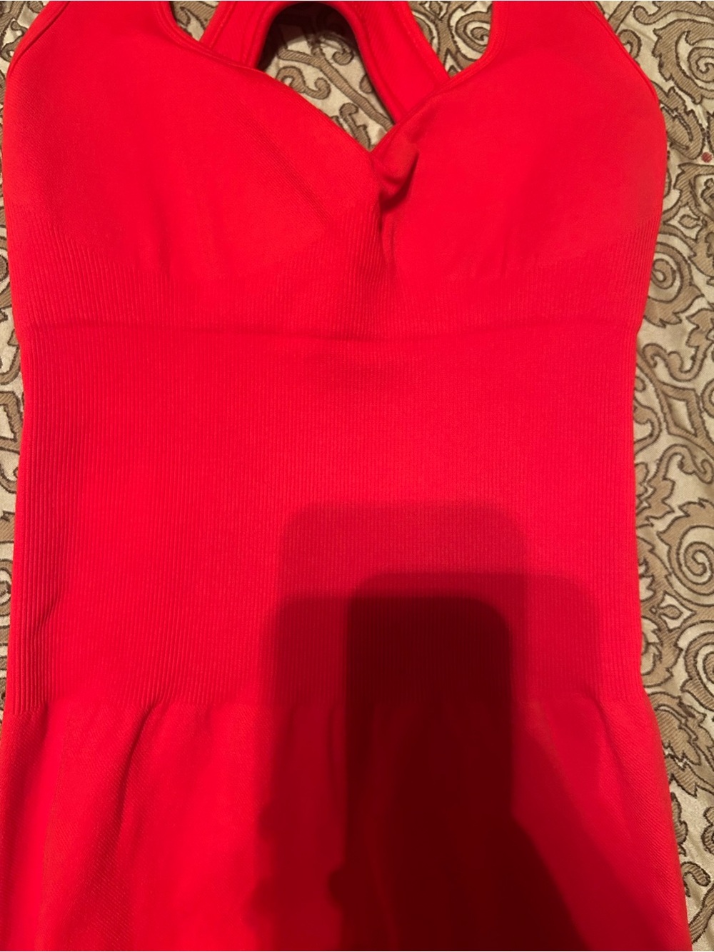Women Red Sleeveless Jumpsuit Romper Large - Picture 2 of 4